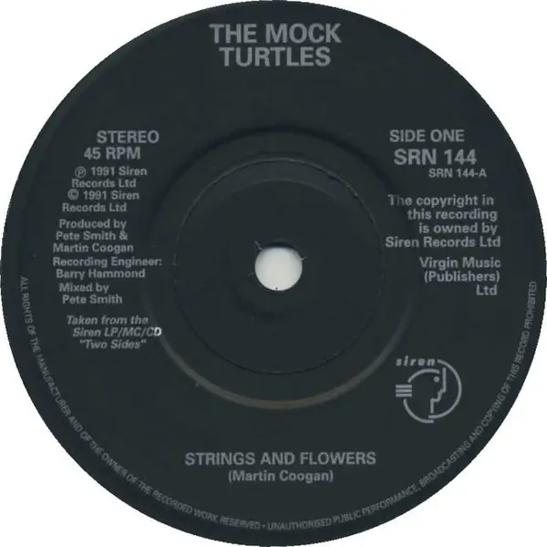 THE MOCK TURTLES - Strings And Flowers - Disque 45T x 1