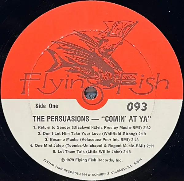 THE PERSUASIONS - Comin' At Ya (NO COVER) - Disque 25 cm