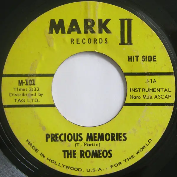 THE ROMEOS (3) - Precious Memories / Juicy Lucy - Disque 45T x 1