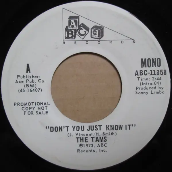 THE TAMS - Don't You Just Know It - Disque 45T x 1