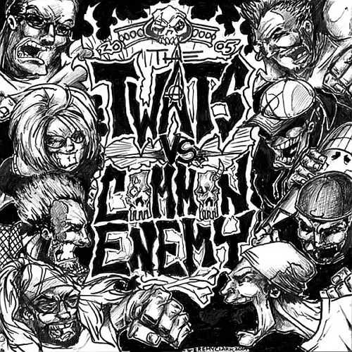 THE TWATS VS. COMMON ENEMY - One Shall Stand, One Shall Fall! (RED) - Disque 45T x 1