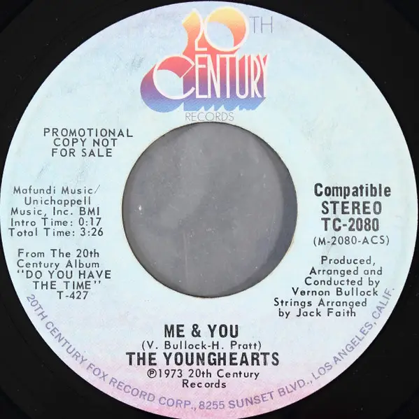 THE YOUNGHEARTS - Me & You - Disque 45T x 1