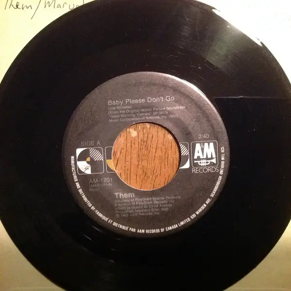 THEM / THE MARVELETTES - Baby Please Don't Go/Danger Heartbreak Dead Ahead - 7inch x 1