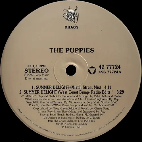 THE PUPPIES - Summer Delight - Disque Maxi 45T
