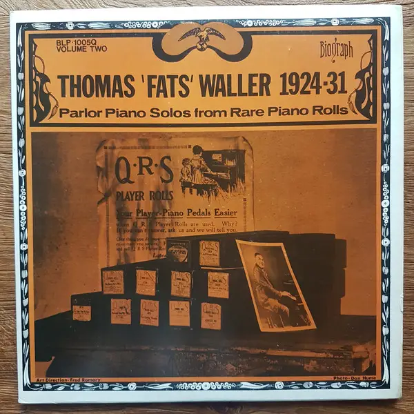 THOMAS 'FATS' WALLER - 1924-31 Parlor Piano Solos From Rare Piano Rolls - LP
