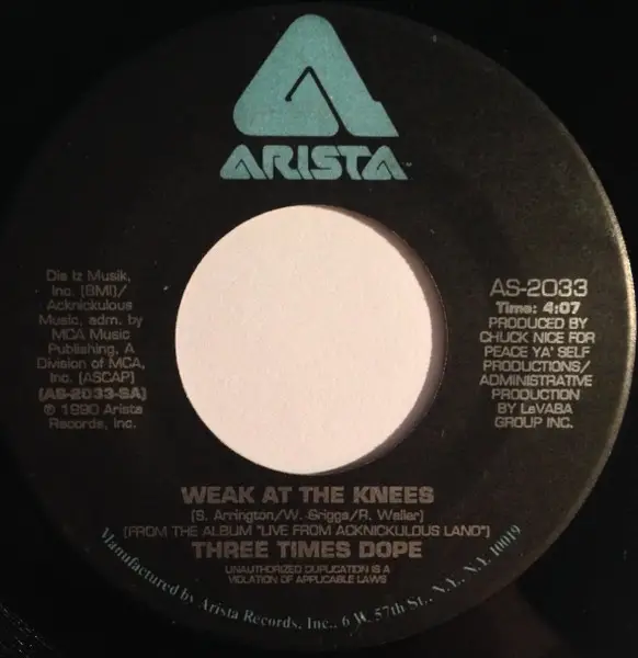 THREE TIMES DOPE - Weak At The Knees (COMPANY SLEEVE) - 7inch x 1