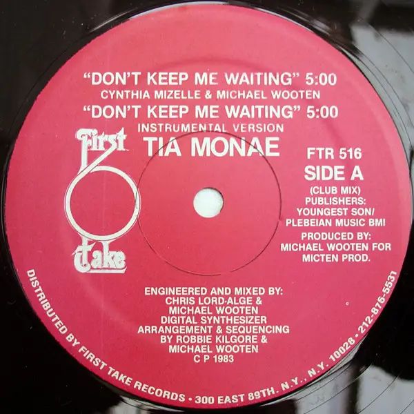 TIA MONAE - Don't Keep Me Waiting - Disque Maxi x 1