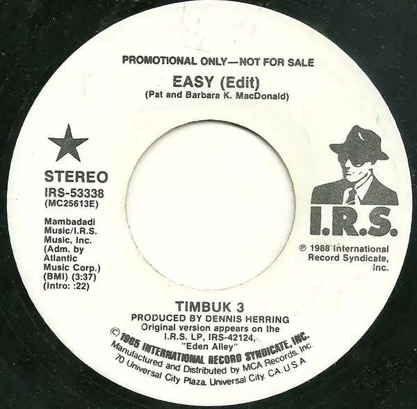 TIMBUK 3 - Easy - Disque 45T x 1