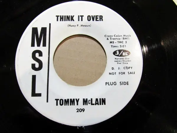 TOMMY MCLAIN - Think It Over / I Can't Take It No More (PROMO) - 7inch x 1