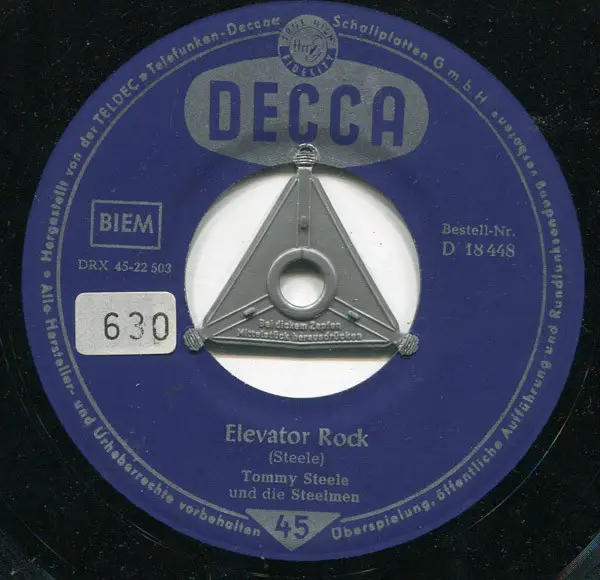 TOMMY STEELE AND THE STEELMEN - Elevator Rock / Doomsday Rock - 7inch x 1