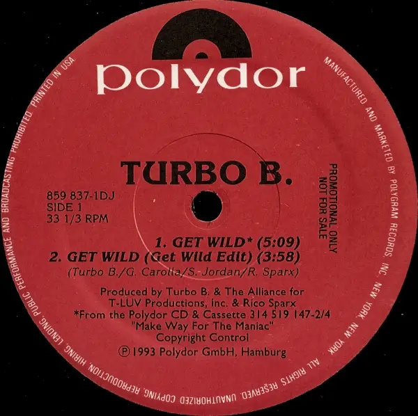 TURBO B. - Get Wild - 12 inch x 1