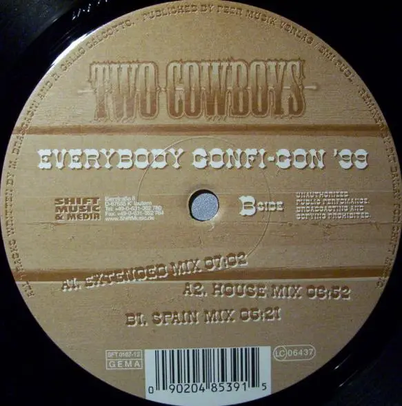 TWO COWBOYS - Everybody Gonfi-Gon '99 - 12 inch x 1