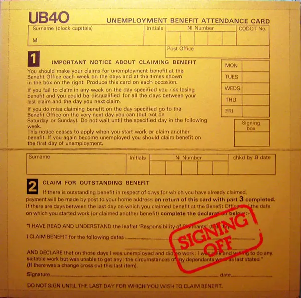UB40 - Signing Off - Disque 33T