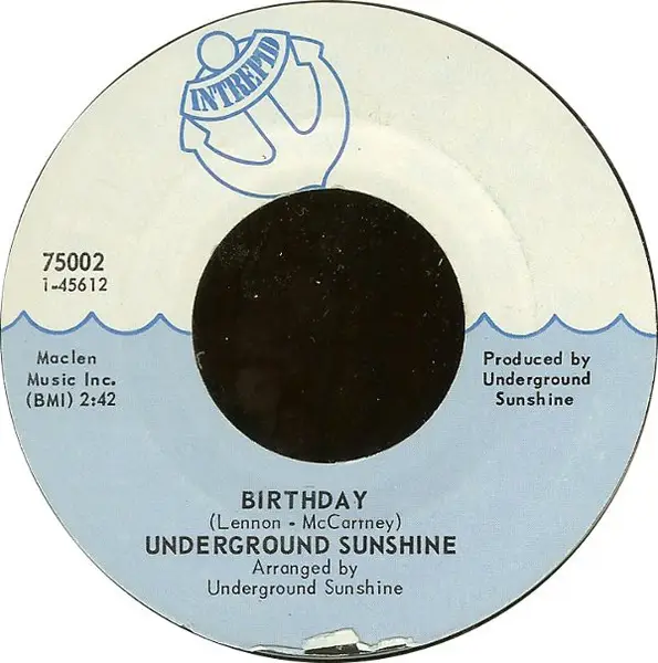 UNDERGROUND SUNSHINE - Birthday / All I Want Is You - Disque 45T x 1