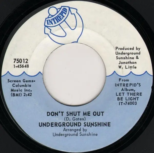 UNDERGROUND SUNSHINE - Don't Shut Me Out / Take Me, Break Me - Disque 45T x 1