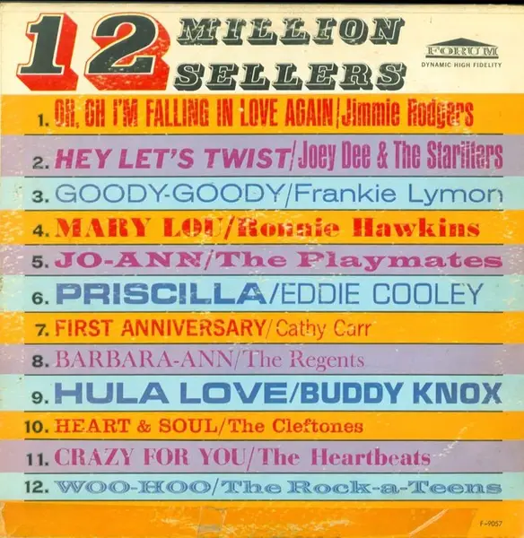 FRANKIE LYMON, BUDDY KNOX A.O. - 12 Million Sellers - Disque 33T