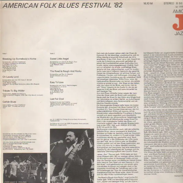 B.B KING, MARGIE EVANS A.O. - American Folk Blues Festival '82 (AMIGA EDITION) - Disque 33T