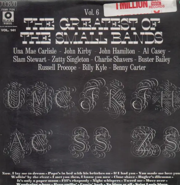 UNA MAE CARLISLE, JOHN KIRBY, JOHN HAMILTON - The Greatest Of The Small Bands Vol. 6 - Disque 33T