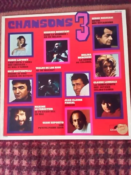 GEORGES MOUSTAKI / MARIE LAFORET / GUY BONTEMPELLI A. O. - Chansons 3 - Disque 33T