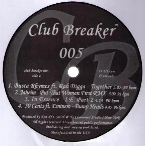 JAHEIM A.O. - Club Breaker 005 - Disque Maxi x 1