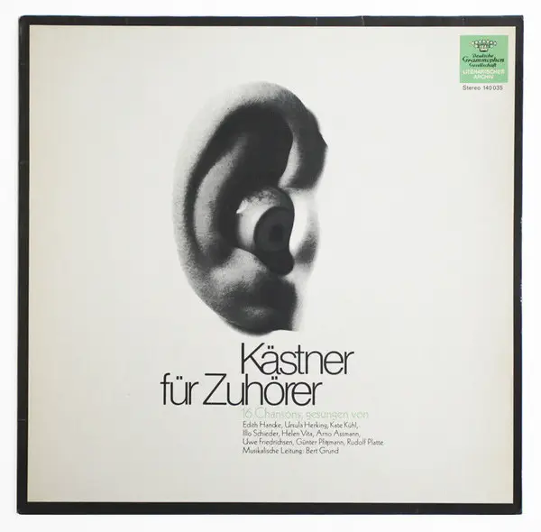 BERT GRUND - Kästner Für Zuhörer - Disque 33T