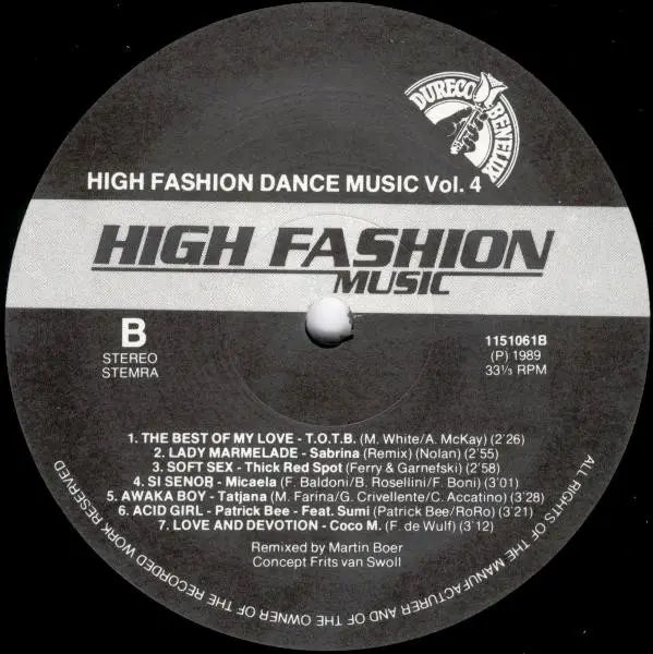KRAZE A.O. - High Fashion Dance Music Vol. 4 (NO COVER) - Disque 33T