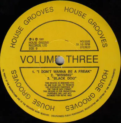 SYSTEMATIC, CYBERIA, FIERCE RULING DIVA, CITIZEN KANE, THE BLACK DOG - House Grooves Volume 3 - Disque Maxi x 1