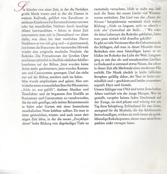 ANDREAS HAMMERSCHMIDT, JOHANN PHILIPP KRIEGER, SPERONTES,JOHANN VALENTIN RATHGEBER - Schlager Des Jahres 1762 - Disque 45T x 1