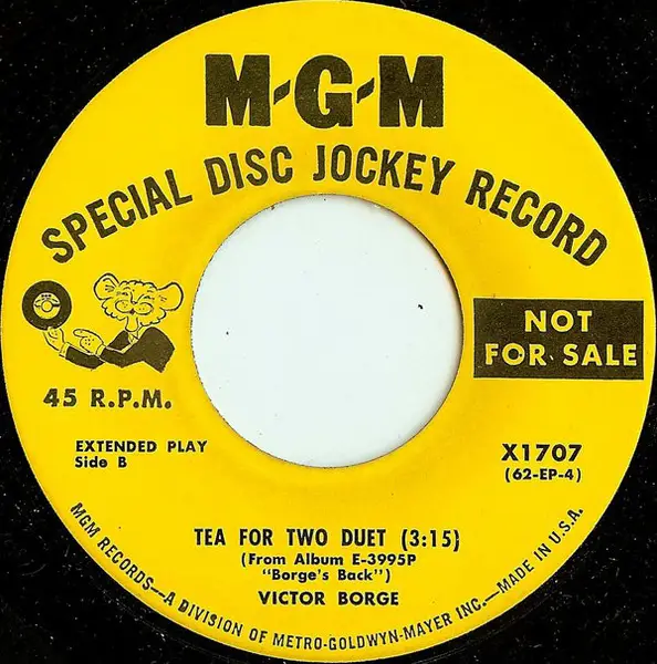 VICTOR BORGE - Inflationary Language / Tea For Two Duet - Disque 45T x 1