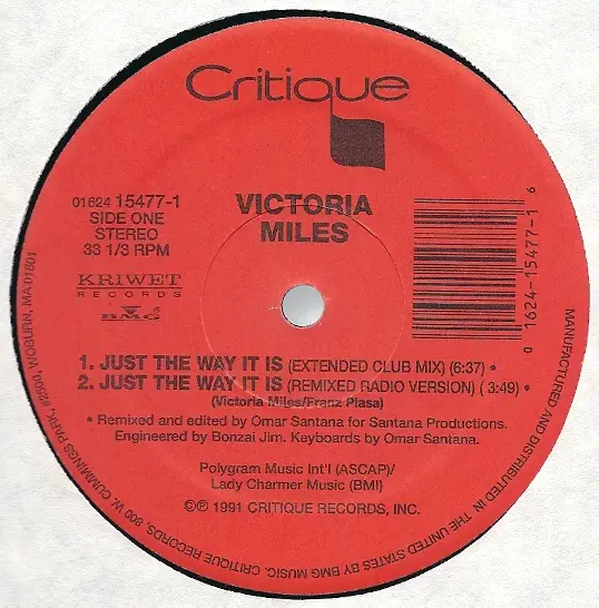VICTORIA MILES - Just The Way It Is - 12 inch x 1