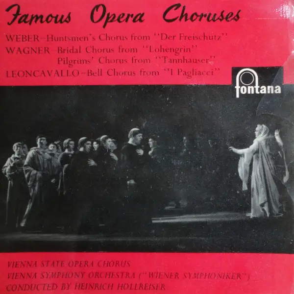 WEBER / WAGNER / LEONCAVALLO - Berühmte Opernchöre (MONO / LABEL AND COVER VARIATION) - Disque 45T x 1
