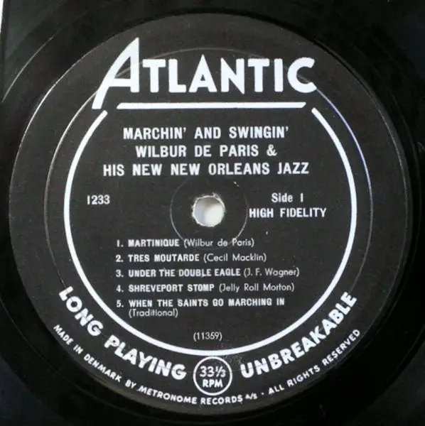 WILBUR DE PARIS AND HIS NEW NEW ORLEANS JAZZ - Marchin' And Swingin' (NO COVER) - Disque 33T