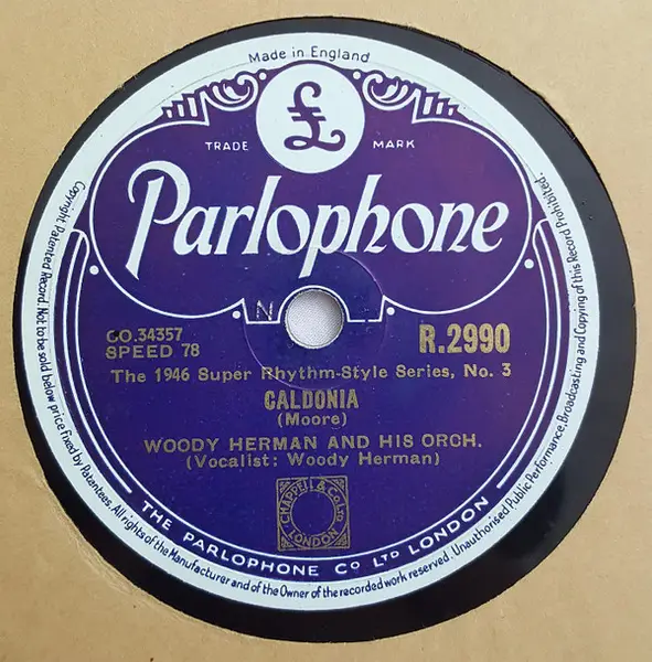 WOODY HERMAN AND HIS ORCHESTRA - Caldonia / Goosey Gander - Disque 78T