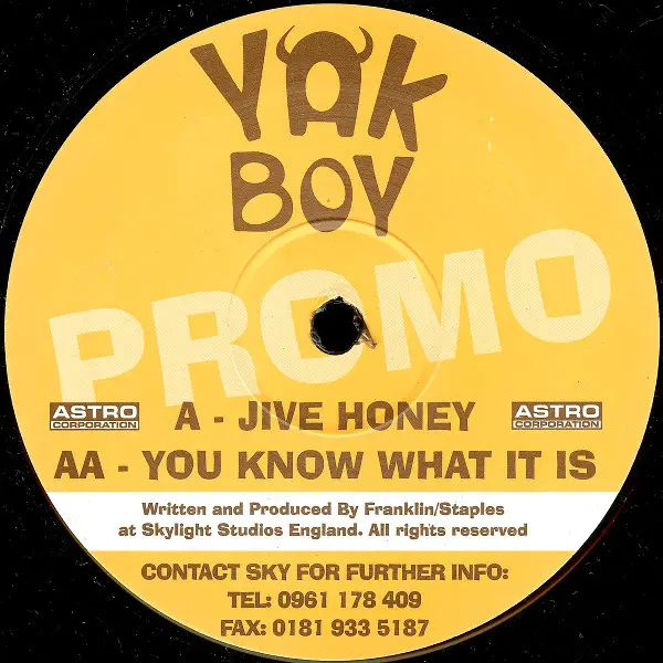 YAK BOY - Jive Honey / You Know What It Is (PROMO) - Disque Maxi x 1