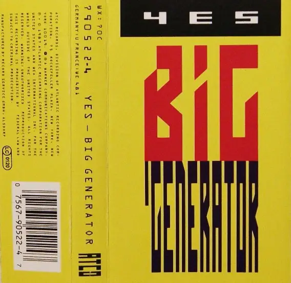 YES - Big Generator - Cassette