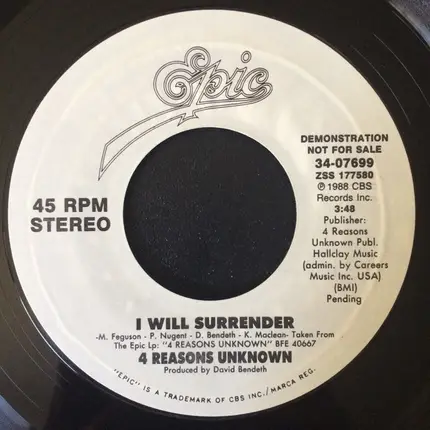 4 Reasons Unknown - I Will Surrender