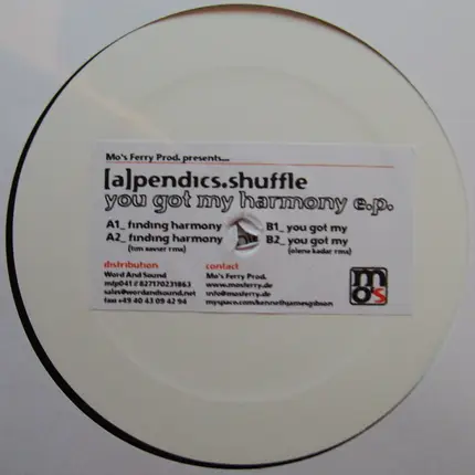 [a]pendics.shuffle - You Got My Harmony E.P.