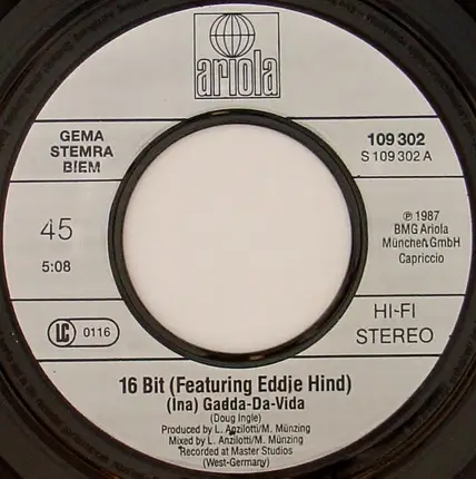 16 Bit Featuring Edwin Hind - (Ina) Gadda-Da-Vida