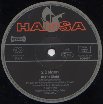 2 Belgen - In The Night (Limited Club Edition)