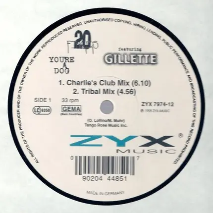 20 Fingers Feat. Gillette - You're A Dog