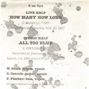 7inch Vinyl Single - 3 on fire - How Many How Long, All too Blue