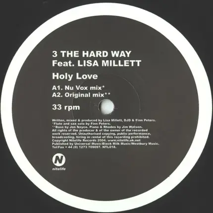 3 The Hard Way Feat. Lisa Millett - Holy Love