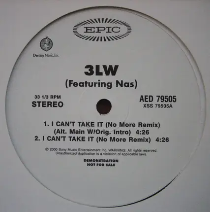 3lw - I Can't Take It (No More) / No More (Baby I'ma Do Right)