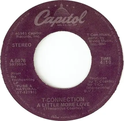 T-Connection - A Little More Love / Goombay Time