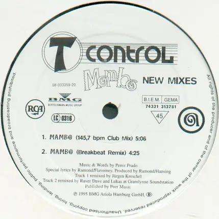 T Control - Mambo - New Mixes