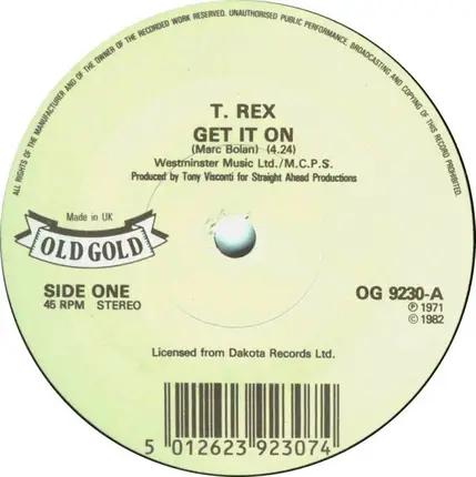 T. Rex - Get It On / Jeepster
