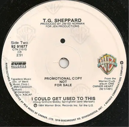 T.G. Sheppard - One Owner Heart / I Could Get Used To This