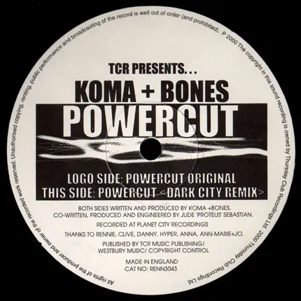 TCR Presents Koma & Bones - Powercut