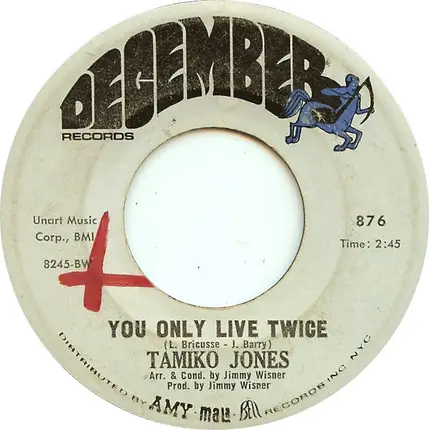 Tamiko Jones - You Only Live Twice / Don't Let Me Lose This Dream