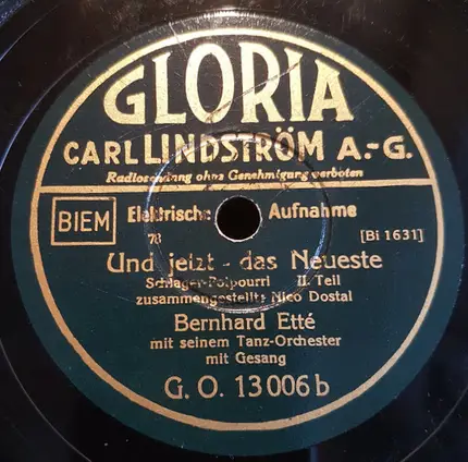 Tanz-Orchester Bernard Etté - Und Jetzt - Das Neueste